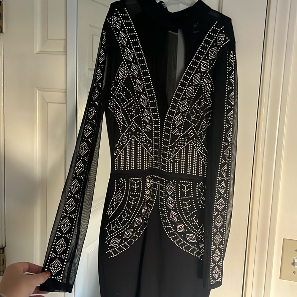 Black jeweled dress